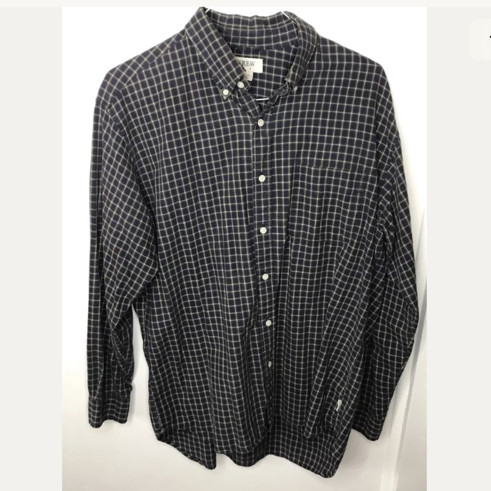J Crew men’s  Long Sleeve Plaid Shirt Sz Large